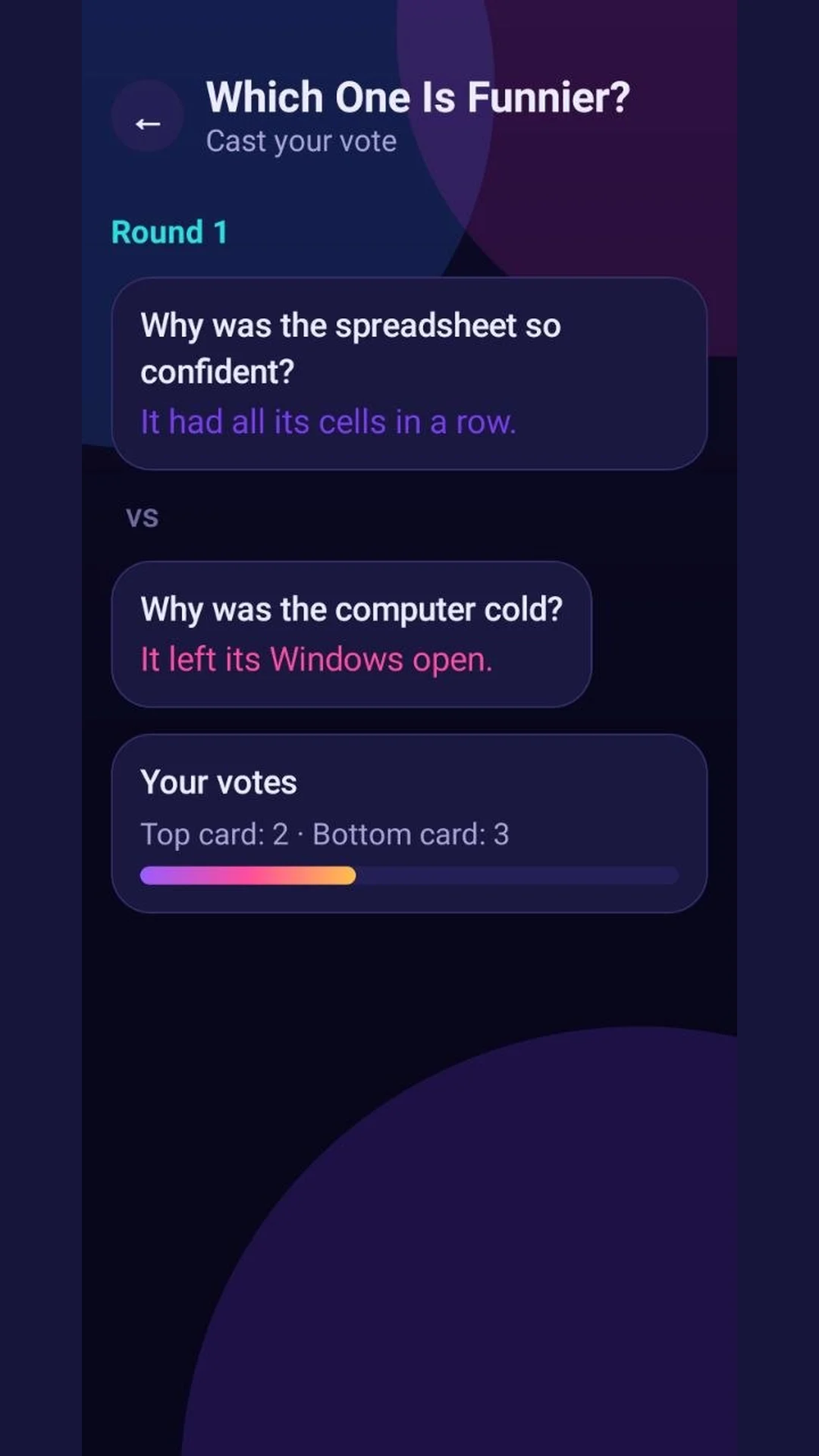 Which one is funnier voting