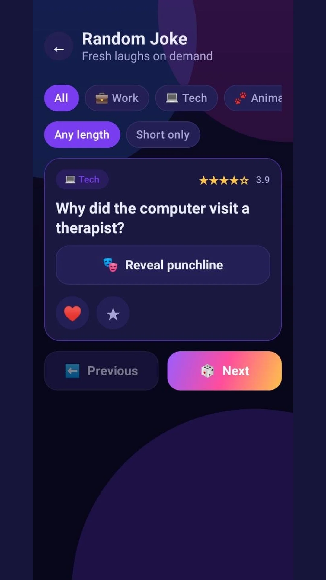 Random joke screen